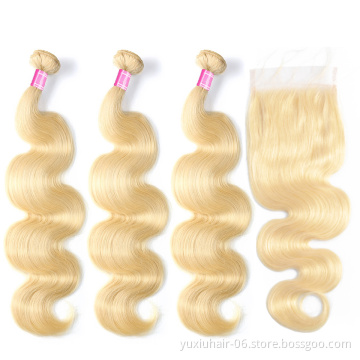 613 Remy hair bundles with closure,Human hair bundles can be dyed,Wholesale mink Brazilian hair virgin hair bundles